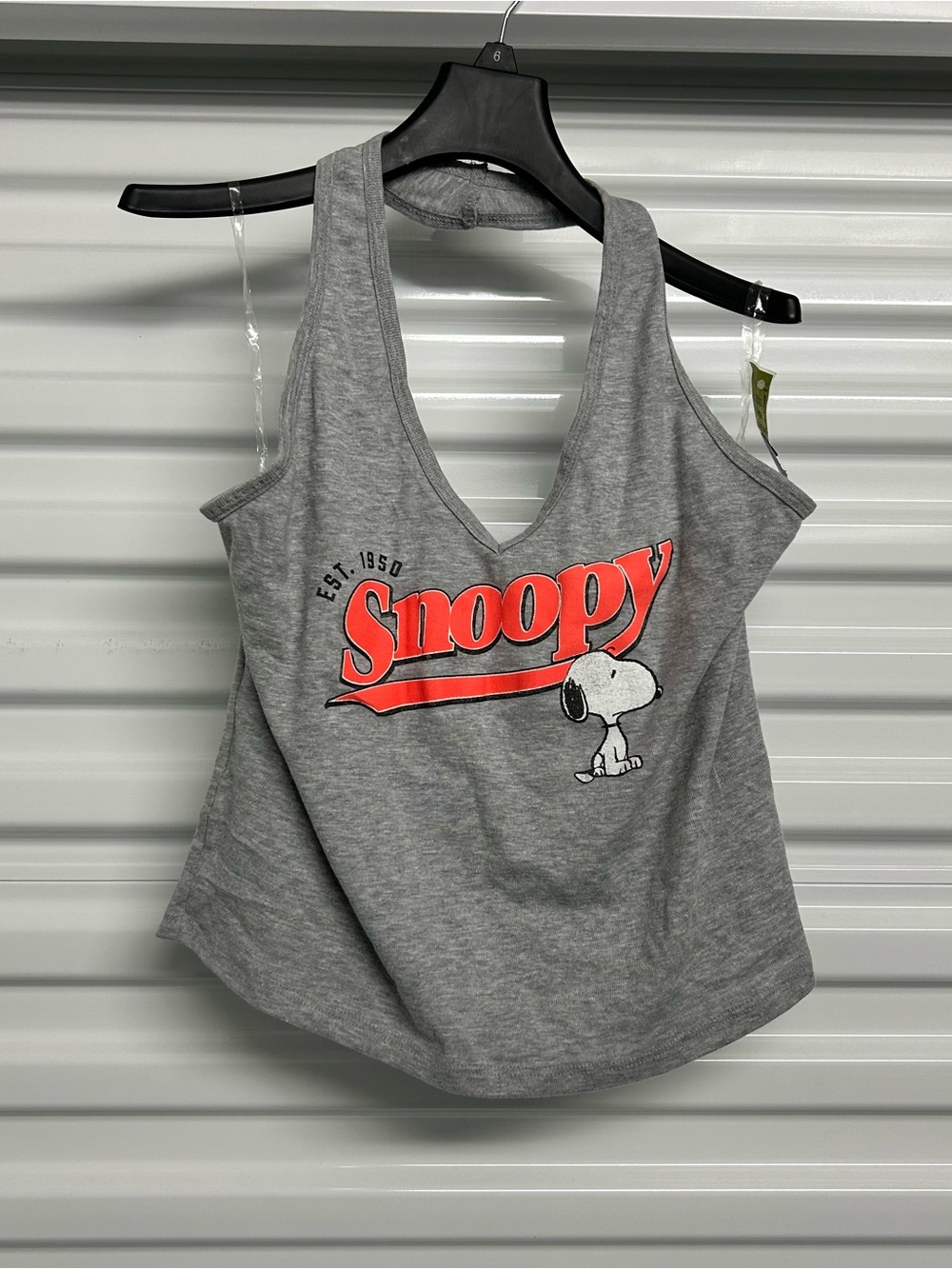 Snoopy Graphic Grey Scoop Neck Tank